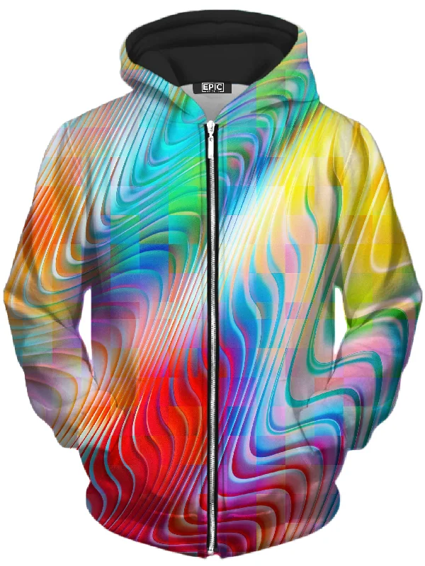 Rainbow Prism Unisex Zip-Up Hoodie Hoodie with Double Zipper Versatile Adjustable