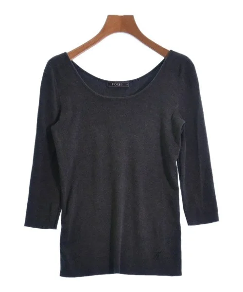 FOXEY Sweaters Boat Neck Shawl Collar Notched Collar