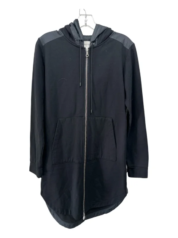 Public School Size M Black Rayon & Cotton Fabric Block Hoodie Zip Up Jacket Oversized Jacket Tailored Jacket Straight Jacket Public School Size M Black Rayon & Cotton Fabric Block Hoodie Zip Up Jacket Oversized Jacket Tailored Jacket Straight Jacket