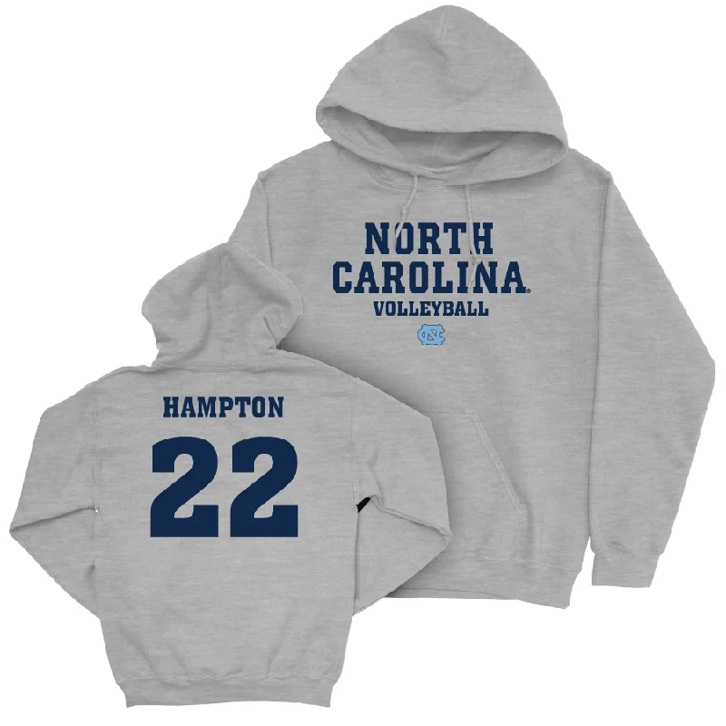 UNC Women's Volleyball Sport Grey Staple Hoodie - Safi Hampton Hoodie with Print Artistic Unique UNC Women's Volleyball Sport Grey Staple Hoodie - Safi Hampton Hoodie with Print Artistic Unique