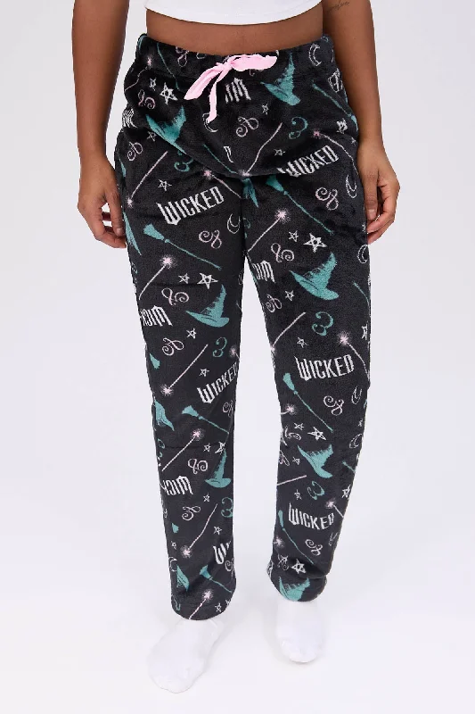 Wicked Star Printed Plush Pajama Pants Casual Sweatpants Style