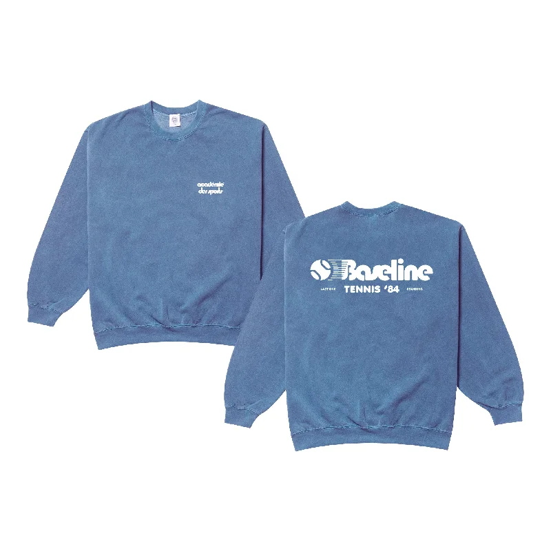Vice 84 *10 Years Of* 'Baseline' Sweater - Vintage Washed Mid Blue Toggled Drawstring Belted