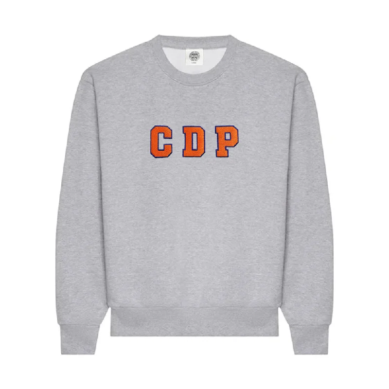 Club de Padel 'Varsity' Heavyweight Sweater - Heather Grey Mesh Fabric Canvas Fabric Denim Fabric