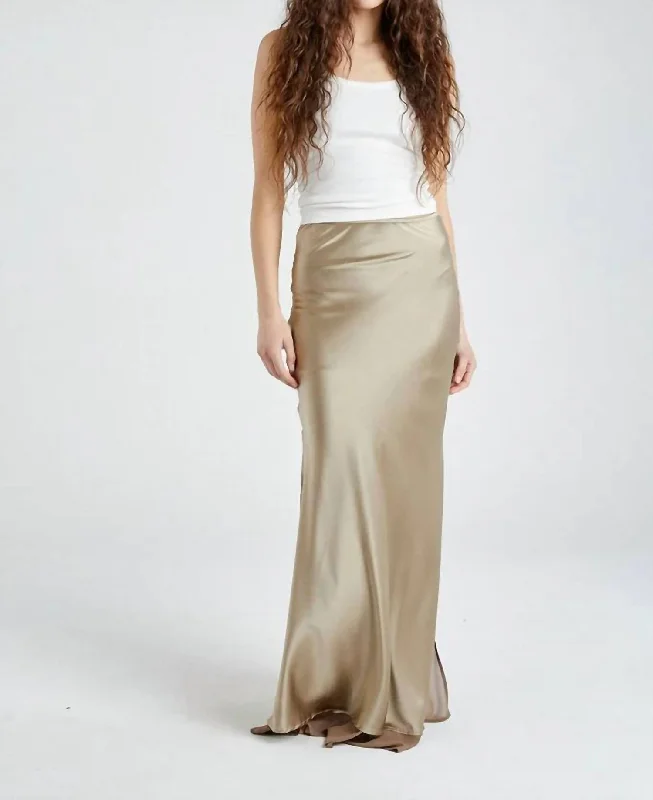 Helena Silk Skirt In Caramel maxi skirt elegant