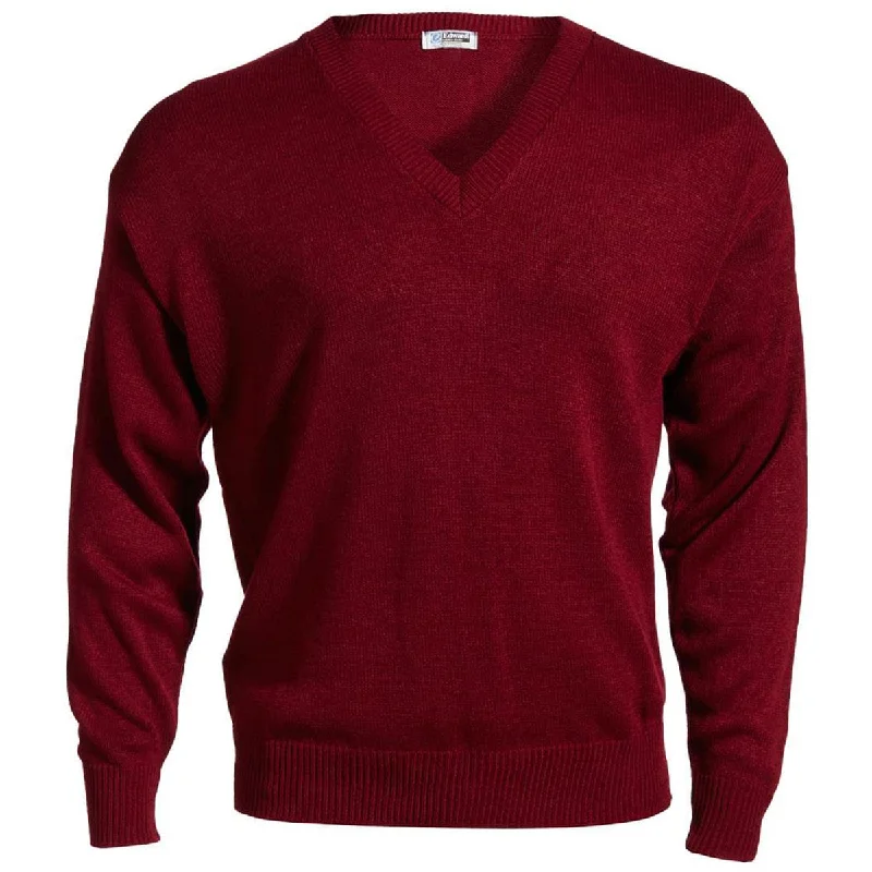 Edwards Unisex Burgundy Jersey Knit Acrylic Sweater Modern Contemporary Chic