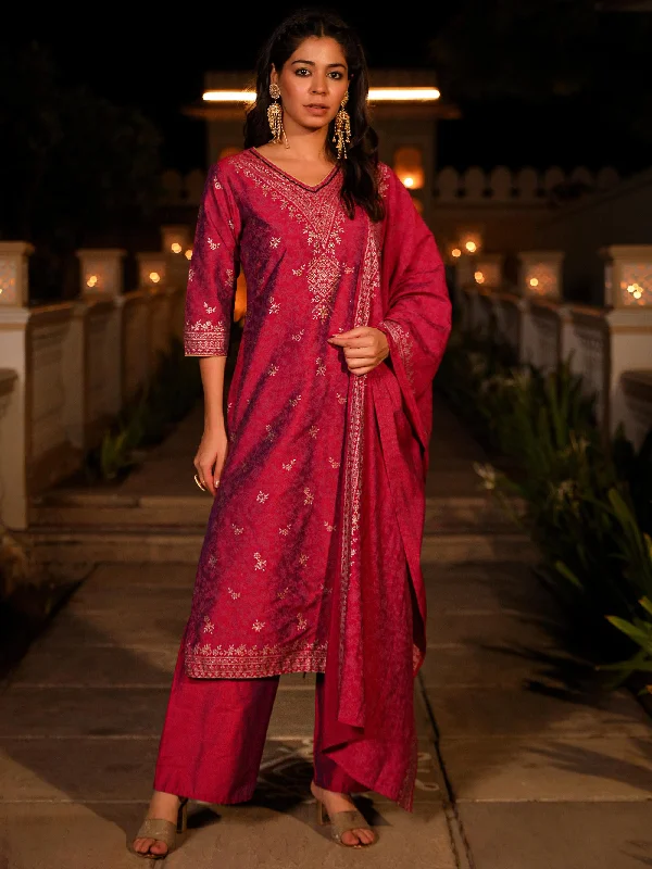 Purple Ethnic Motif Printed Poly Kurta Pant And Dupatta Set With Beads & Sequins Slim-Fit Khaki Pants Purple Ethnic Motif Printed Poly Kurta Pant And Dupatta Set With Beads & Sequins Slim-Fit Khaki Pants