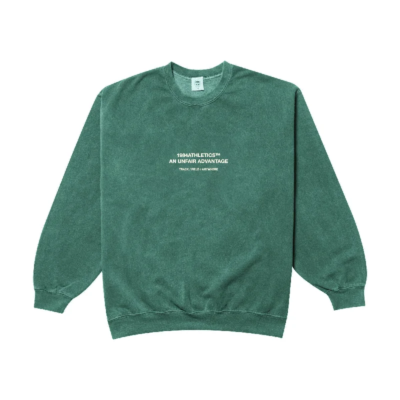 Vice 84 'Athletics' Vintage Washed Sweater - Emerald Green Modern Contemporary Chic