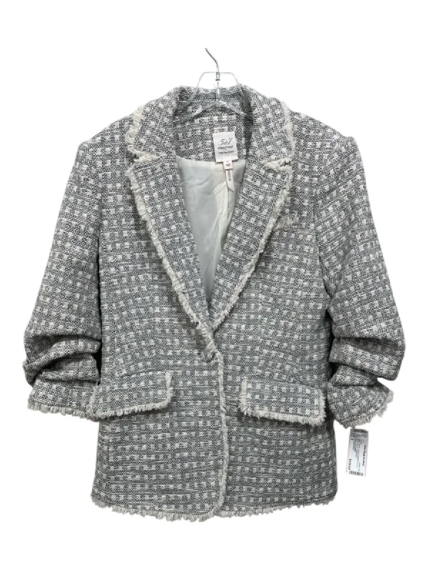 5a7 Cinq a Sept Size 4 Navy & white Cotton Pockets tweed 1 Button Blazer Jacket Faux Fur Jacket Real Fur Jacket Shearling Jacket 5a7 Cinq a Sept Size 4 Navy & white Cotton Pockets tweed 1 Button Blazer Jacket Faux Fur Jacket Real Fur Jacket Shearling Jacket