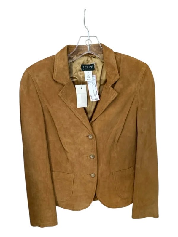 J. Crew Size S Tan Suede 3 Button Jacket Striped Jacket Polka Dot Jacket Floral Jacket J. Crew Size S Tan Suede 3 Button Jacket Striped Jacket Polka Dot Jacket Floral Jacket