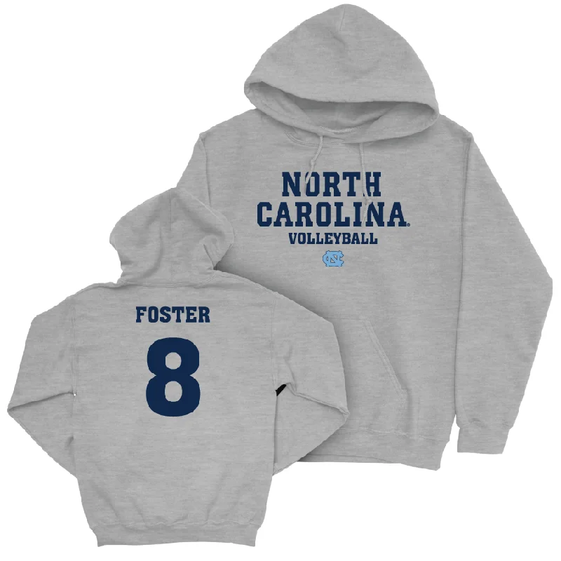 UNC Women's Volleyball Sport Grey Staple Hoodie - Emani Foster Hoodie with Lace Feminine Delicate UNC Women's Volleyball Sport Grey Staple Hoodie - Emani Foster Hoodie with Lace Feminine Delicate