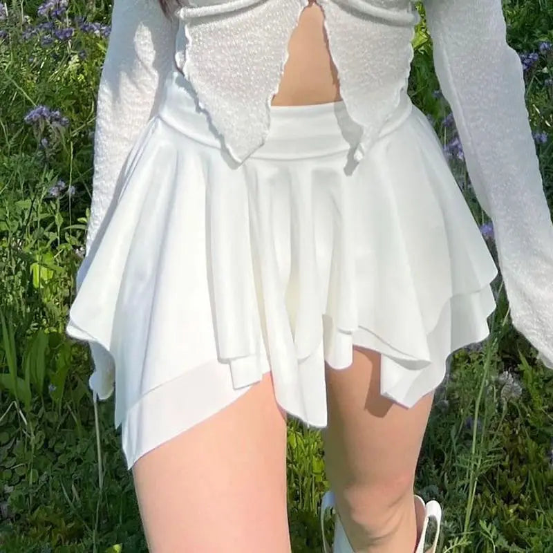 Advbridge Elegant White Ruffle Mini Skirt Women Sexy Sweet Y2k Irregular Short Skirt Layered Coquette Casual Slim Up Solid Skirts velvet skirt sumptuous Advbridge Elegant White Ruffle Mini Skirt Women Sexy Sweet Y2k Irregular Short Skirt Layered Coquette Casual Slim Up Solid Skirts velvet skirt sumptuous