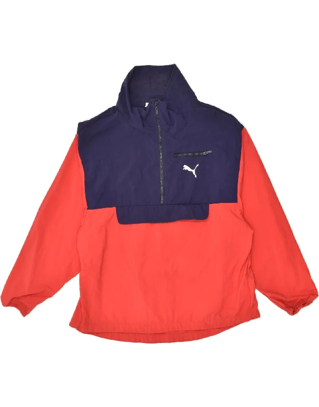PUMA Womens Oversized Anorak Jacket UK 12 Medium Red Colourblock Polyester Print Jacket Jacquard Jacket Embroidered Jacket PUMA Womens Oversized Anorak Jacket UK 12 Medium Red Colourblock Polyester Print Jacket Jacquard Jacket Embroidered Jacket