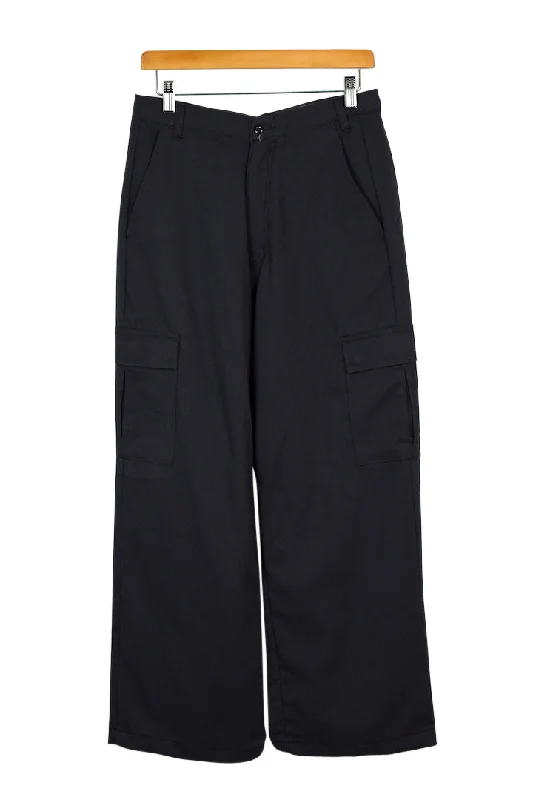 Grey Workwear Cargo Pants Trendy Tapered Pants