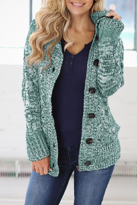 Faux Fur Lined Zip Up Sweater - Green Zippered Front Buttoned Front Snap Front