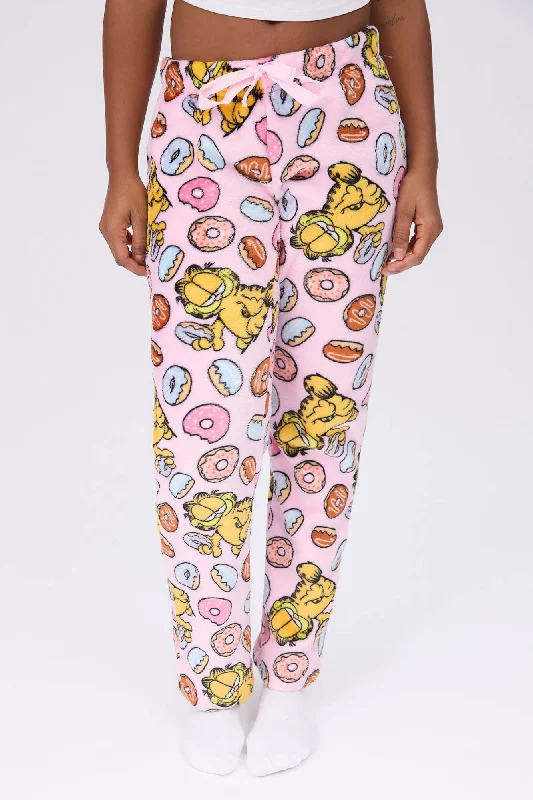 Garfield Printed Plush Pajama Pants Stretch Fit Pants