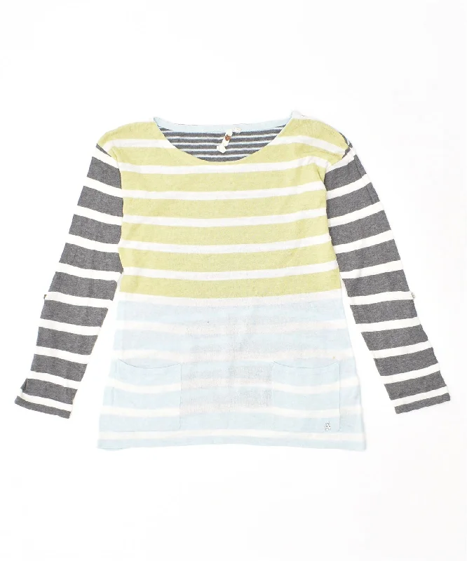WHITE STUFF Womens Crew Neck Jumper Sweater UK 8 Small Multicoloured Mesh Fabric Canvas Fabric Denim Fabric
