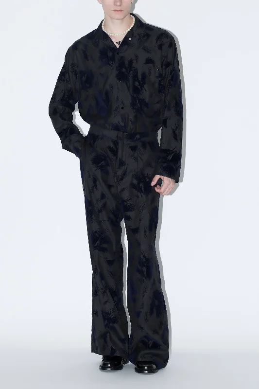 FLOCKY PRINT PANTS Comfy Cargo Trousers
