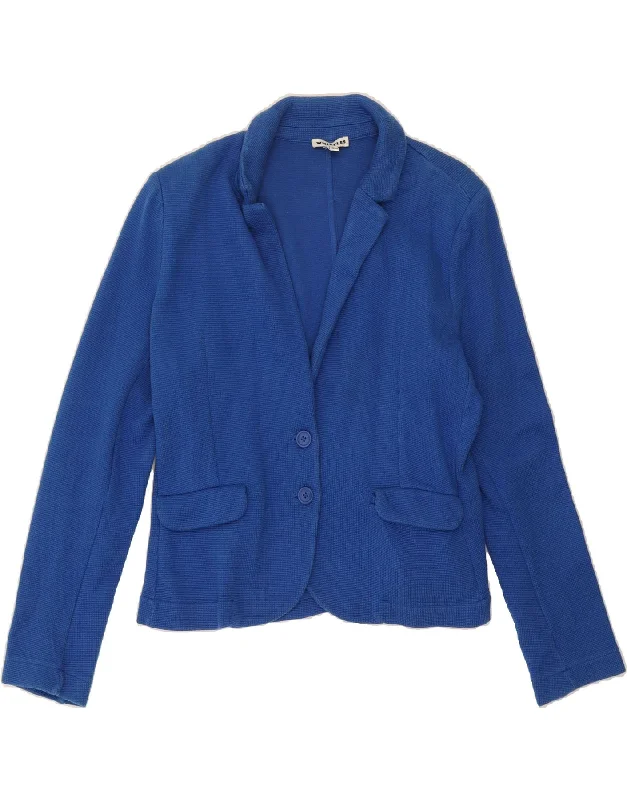 WHISTLES Womens 2 Button Knit Blazer Jacket UK 14 Large Blue Cotton Satin Jacket Silk Jacket Chiffon Jacket WHISTLES Womens 2 Button Knit Blazer Jacket UK 14 Large Blue Cotton Satin Jacket Silk Jacket Chiffon Jacket
