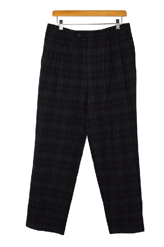 Reworked Checkered Pants Comfortable Fleece Pants