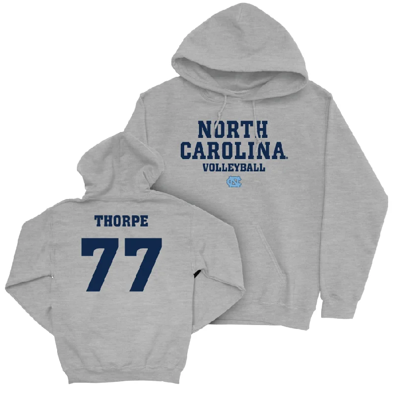 UNC Women's Volleyball Sport Grey Staple Hoodie - Chelsea Thorpe Hoodie with Fur Luxurious Winter UNC Women's Volleyball Sport Grey Staple Hoodie - Chelsea Thorpe Hoodie with Fur Luxurious Winter