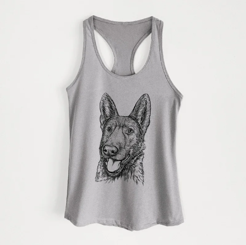 Tena the German Shepherd - Women's Racerback Tanktop solid color tank
