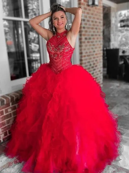 UNIQUE RED TULLE BEADS TULLE LONG PROM DRESS FOR TEENS, RED TULLE EVENING DRESS cg4874 UNIQUE RED TULLE BEADS TULLE LONG PROM DRESS FOR TEENS, RED TULLE EVENING DRESS cg4874
