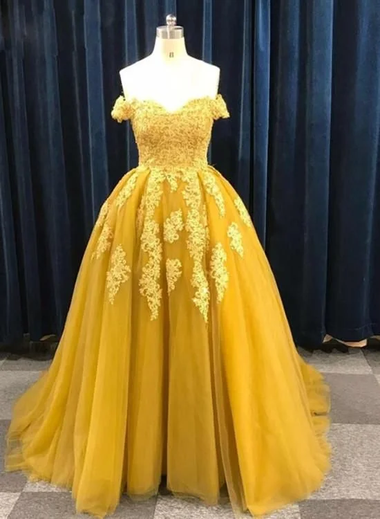 Charming Tulle Ball Gown Off Shoulder Lace Appliques Prom Dress, Sweet 16 Gown cg4233 Charming Tulle Ball Gown Off Shoulder Lace Appliques Prom Dress, Sweet 16 Gown cg4233