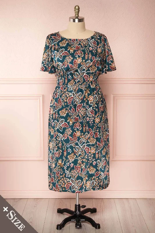 Cahan Teal | Plus Size Silky Dress