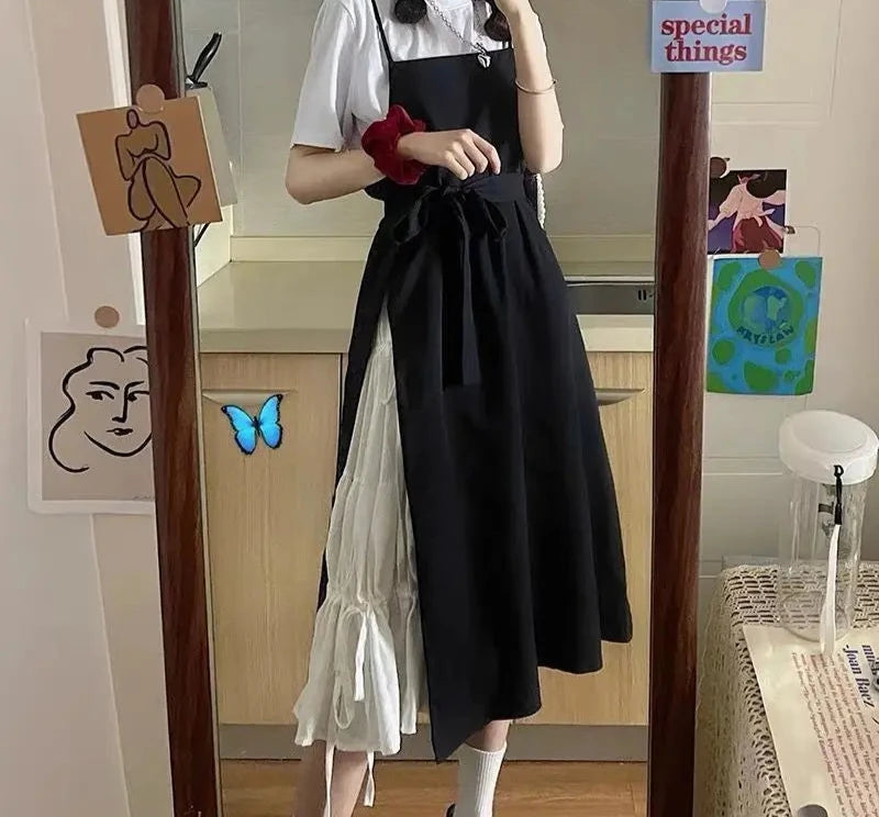 Dress Women Summer Fashion Spaghetti Strap College Sweet Casual Japanese Style Streetwear Lace-up Female Soft High Waist Vintage Dress Women Summer Fashion Spaghetti Strap College Sweet Casual Japanese Style Streetwear Lace-up Female Soft High Waist Vintage