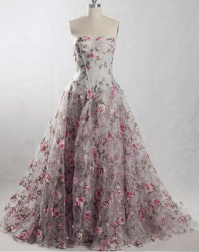 Unique Printed Lace Evening Gown, Vintage Boned Corset Sweetheart Formal Prom Dress cg4331 Unique Printed Lace Evening Gown, Vintage Boned Corset Sweetheart Formal Prom Dress cg4331