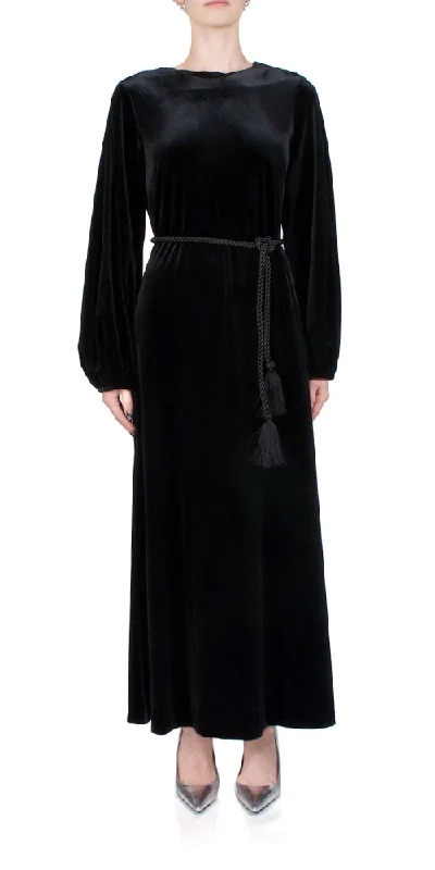 Magdalena Dress Black Velvet