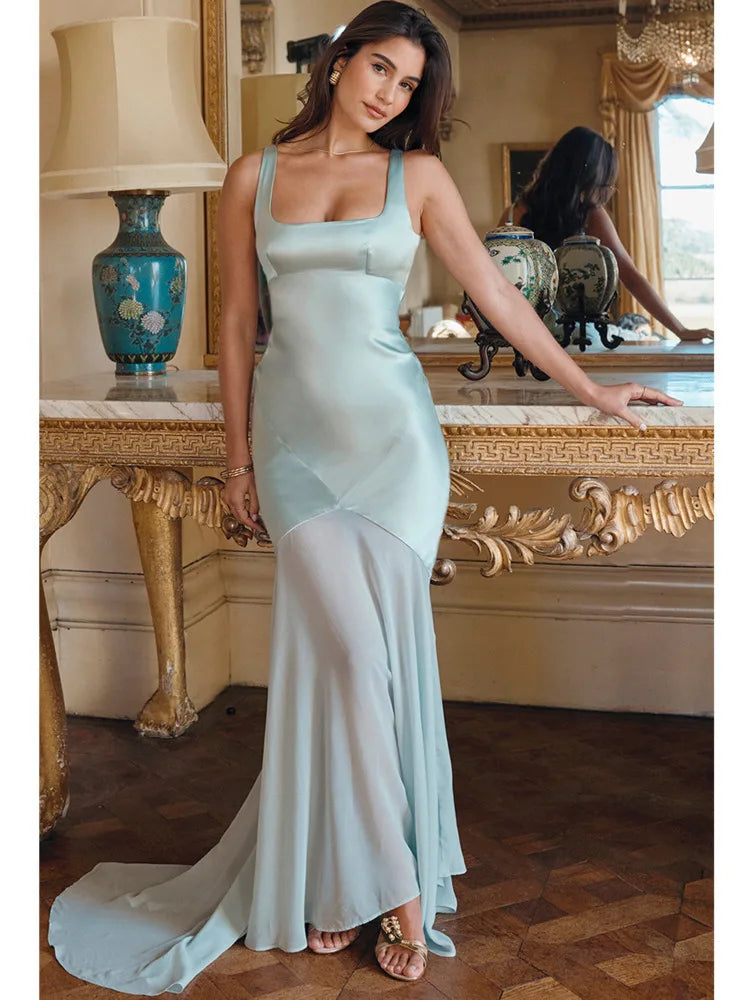 Elegant Women Spring High Chiffon Splicing Dress Slim Backband Wrapped Hip Forged Face Dress Elegant Floor Evening Dress Elegant Women Spring High Chiffon Splicing Dress Slim Backband Wrapped Hip Forged Face Dress Elegant Floor Evening Dress