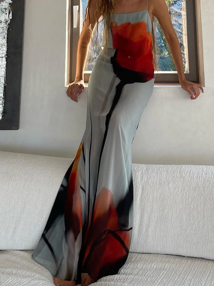 Sexy Mesh Print Sheer High Slit Women's Dress Sheer Slim Strapless Female Dress Party Street Vestidos New Sexy Mesh Print Sheer High Slit Women's Dress Sheer Slim Strapless Female Dress Party Street Vestidos New