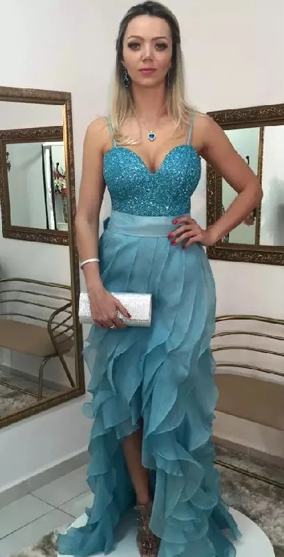 Sexy Sweetheart Prom Dresses Sleeveless Organza Illusion Back cg4623