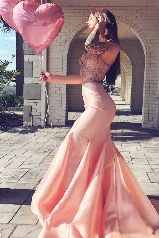 Gorgeous Two Piece Mermaid Pink Formal Dress, 2019 Pink Long Prom Dress, Mermaid Prom Dress cg4778 Gorgeous Two Piece Mermaid Pink Formal Dress, 2019 Pink Long Prom Dress, Mermaid Prom Dress cg4778