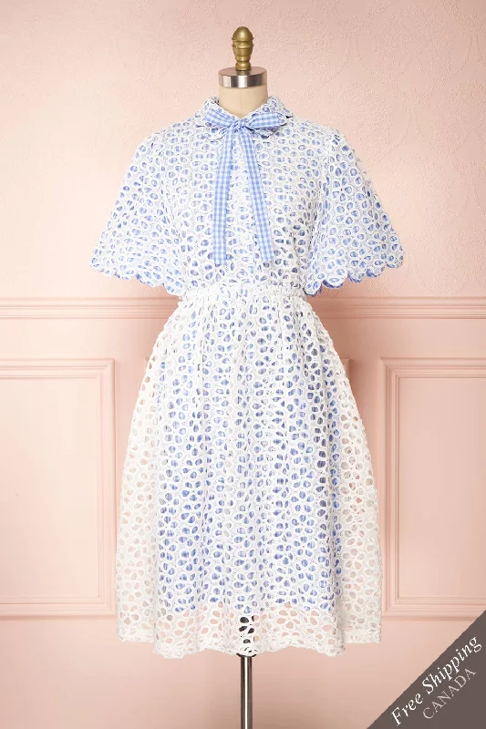 Calaeno | Openwork Lace Collared Dress