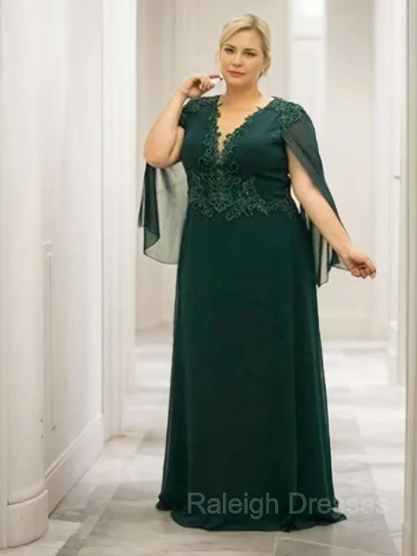 A-Line/Princess V-neck Floor-Length 30D Chiffon Mother of the Bride Dresses With Appliques Lace A-Line/Princess V-neck Floor-Length 30D Chiffon Mother of the Bride Dresses With Appliques Lace
