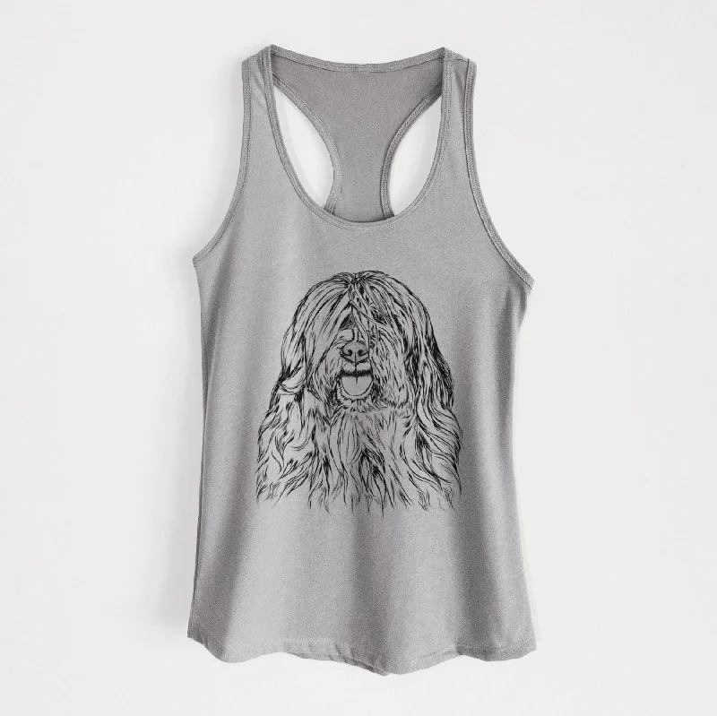 Trinket the Tibetan Terrier - Women's Racerback Tanktop ribbed tank top