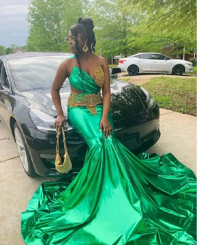 Emerald Green Sparkly Trumpet Evening Formal Dresses for Black Girl Luxury Diamond Crystal Afrian Prom Birthday Gown Emerald Green Sparkly Trumpet Evening Formal Dresses for Black Girl Luxury Diamond Crystal Afrian Prom Birthday Gown