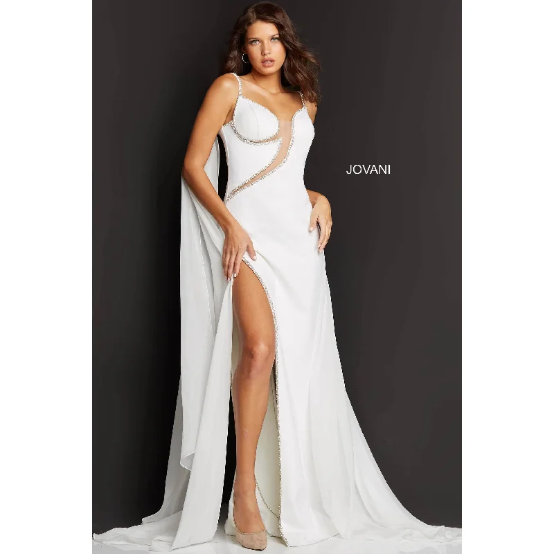 Jovani Off White Illusion Bodice Sexy Prom Dress 07528