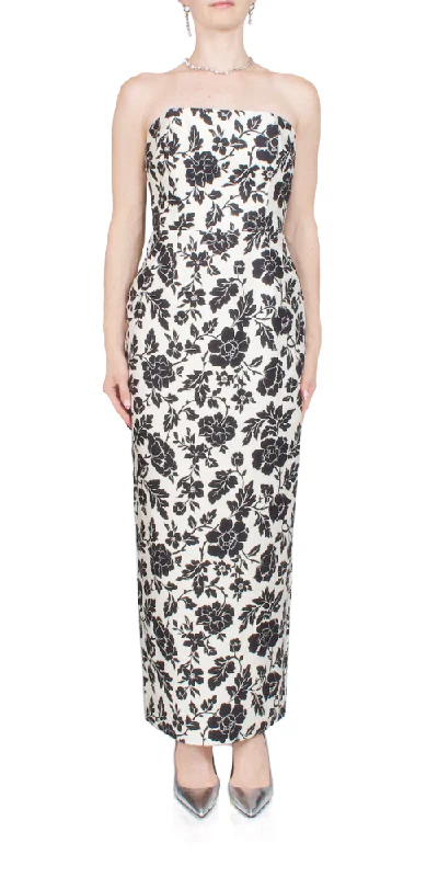 Romeo Strapless Dress Noir Bloom