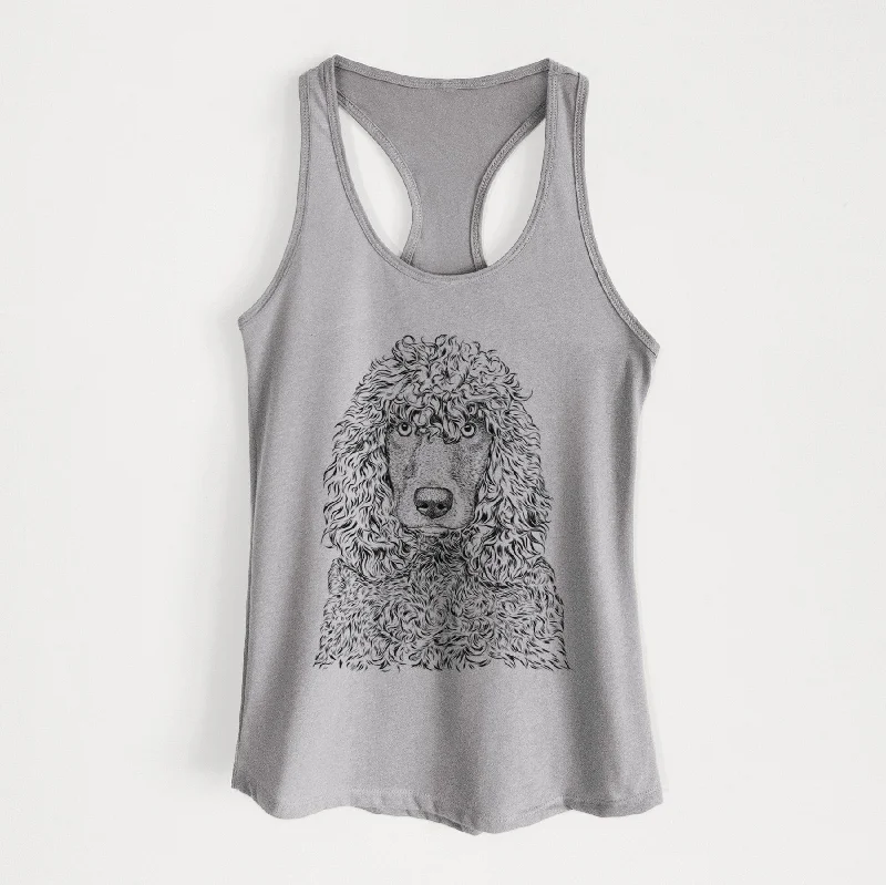 Shilo the Irish Water Spaniel - Women's Racerback Tanktop metallic tank top