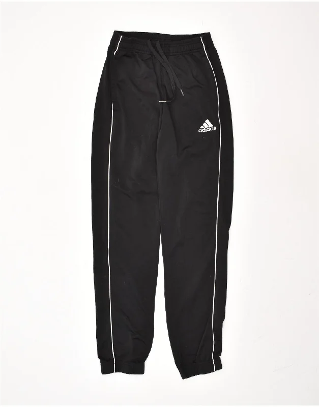 ADIDAS Womens Tracksuit Trousers Joggers UK 10 Small Black Polyester