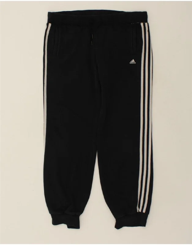 ADIDAS Womens Tracksuit Trousers Joggers UK 12/14 Medium Black Cotton