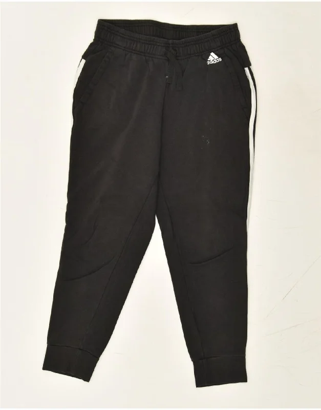 ADIDAS Womens Tracksuit Trousers Joggers UK 12/14 Medium Black Cotton