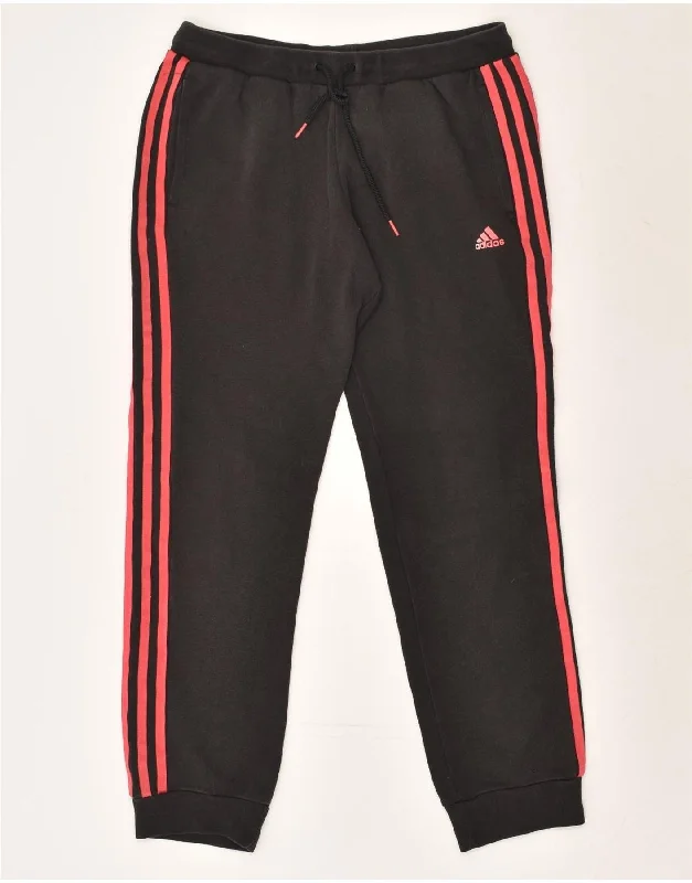 ADIDAS Womens Tracksuit Trousers Joggers UK 8/10 Small Black Cotton