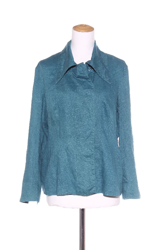 ANNAH S - Teal linen tailored jacket! 14