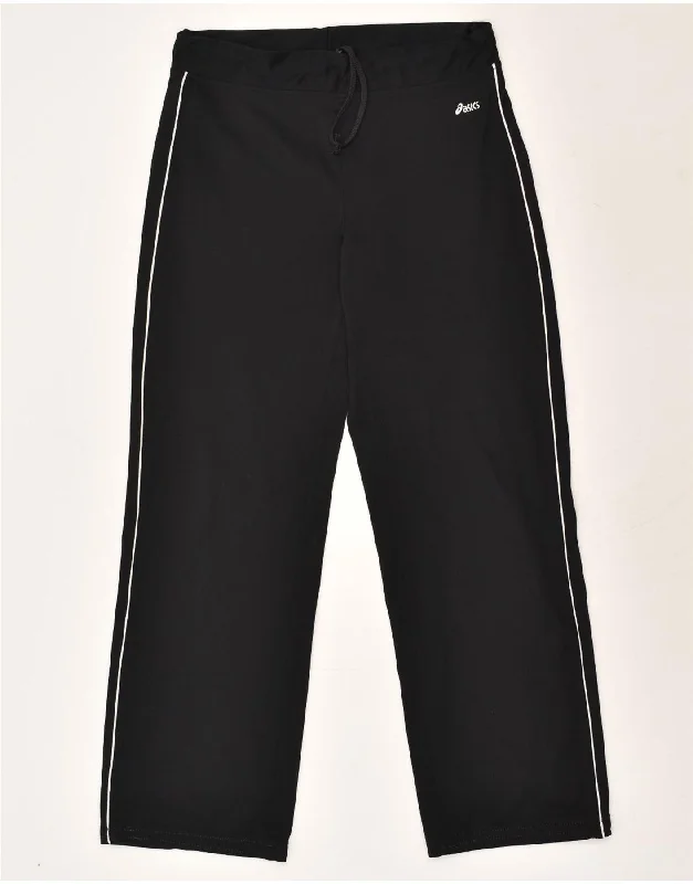 ASICS Womens Tracksuit Trousers UK 14 Large Black Polyester