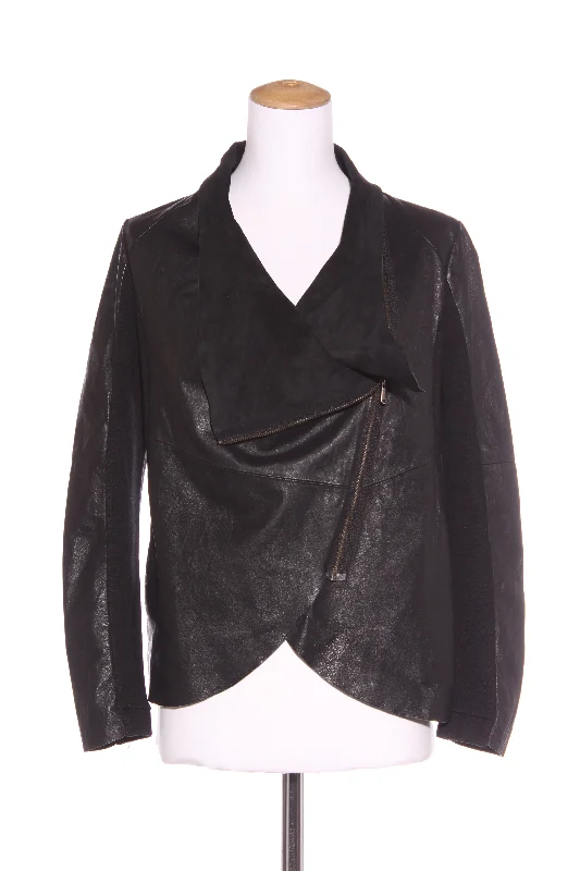 DECJUBA - Leather + wool mix knit panel Jacket! 12