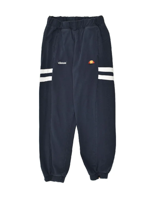 ELLESSE Womens Graphic Tracksuit Trousers Joggers UK 14 Large Navy Blue